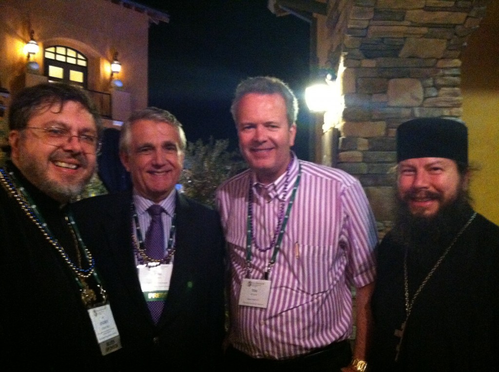 Fr Andriy, Thomas Loarie of the Catholic Business Journal, Tim Busch, napa institute co-founder and board chairman, and MASI alumnus Fr James Bankston.
